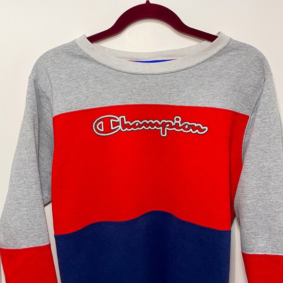 Champion Red Gray and Blue Champion Logo Womens Sweatshirt! - Picture 3 of 7